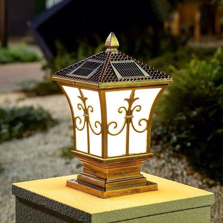 Modern Pillar Lamp Minimalist Outdoor Lamp with Acrylic Shade for Backyard