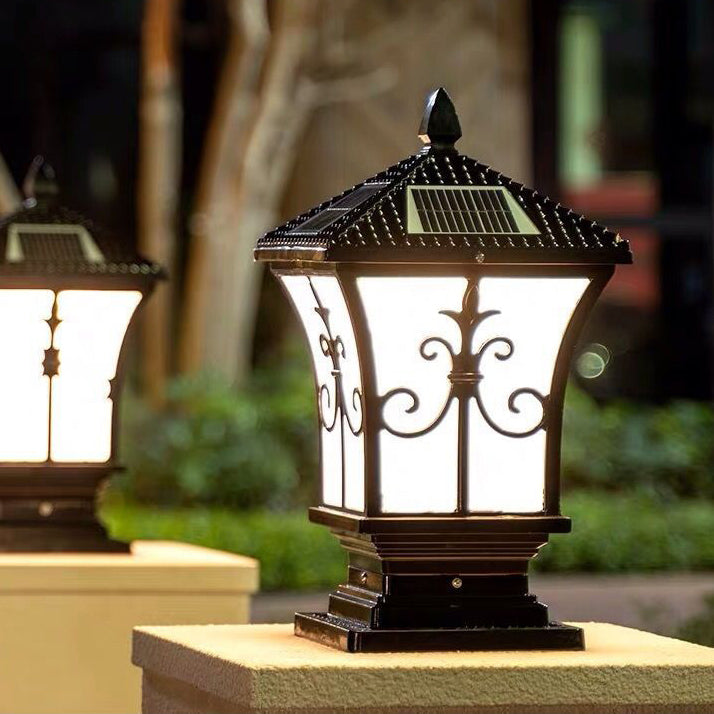 Modern Pillar Lamp Minimalist Outdoor Lamp with Acrylic Shade for Backyard