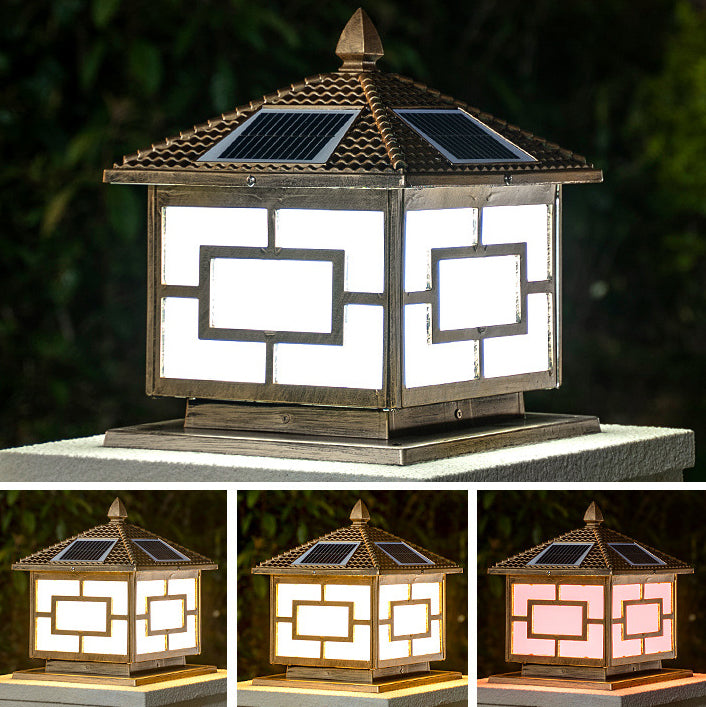 Modern Pillar Lamp Household Outdoor Lamp with Acrylic Shade for Garden