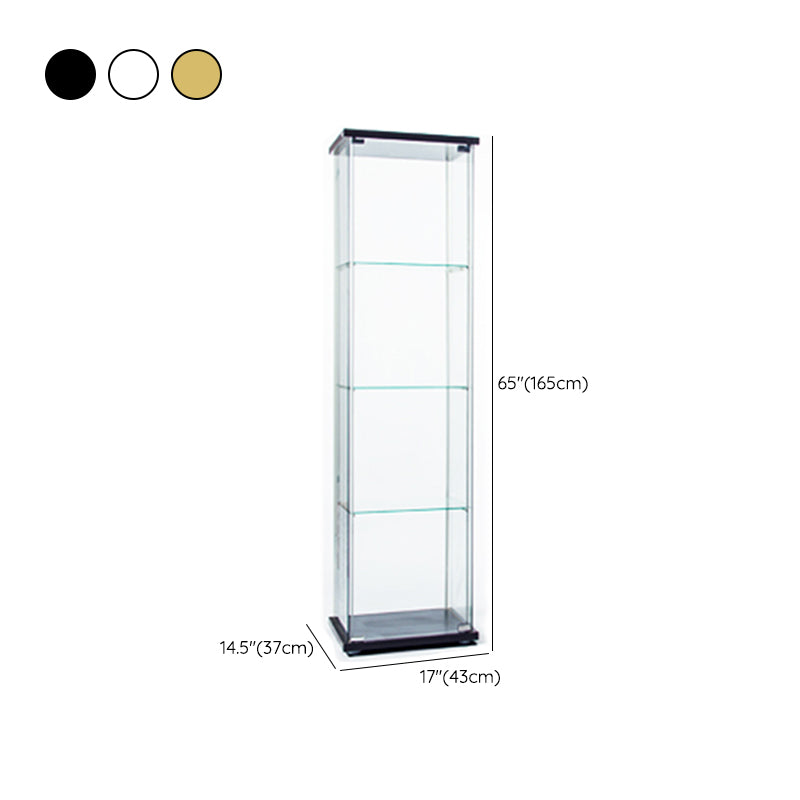 Tempered Glass Curio Cabinet Modern Standard Cabinet for Dining Room