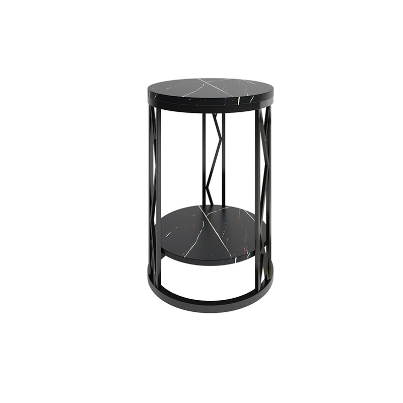 Industrial Bed Nightstand Open Storage Accent Table Nightstand for Bedroom