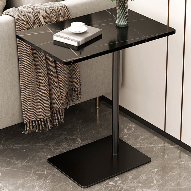 Glam Stone Night Table Metal Accent Table Nightstand ,21.7" Tall