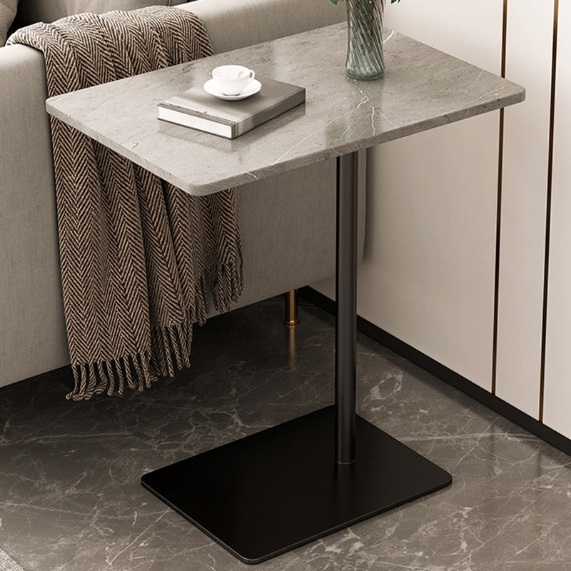 Glam Stone Night Table Metal Accent Table Nightstand ,21.7" Tall