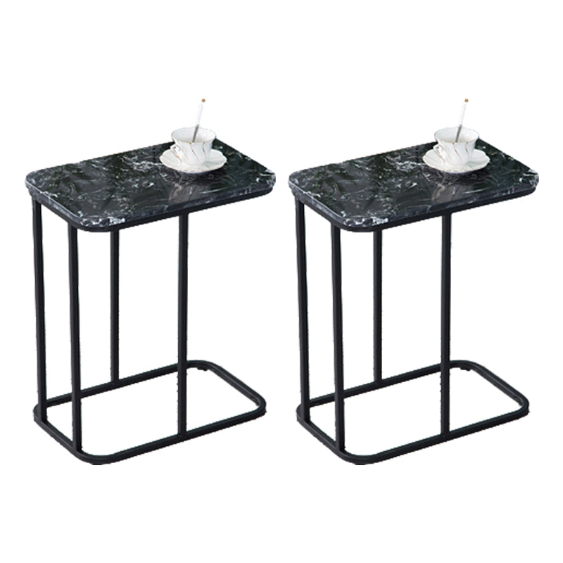 Glam Accent Table Nightstand Stone Bedside Cabinet for Bedroom