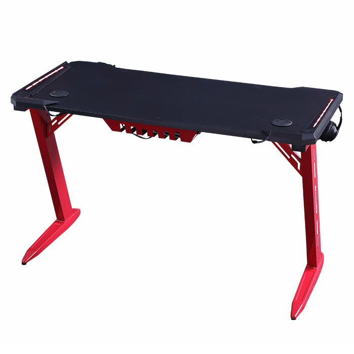 Rectangular Modern Gaming Desk Black T-Shape Computer Desk with Metal Legs