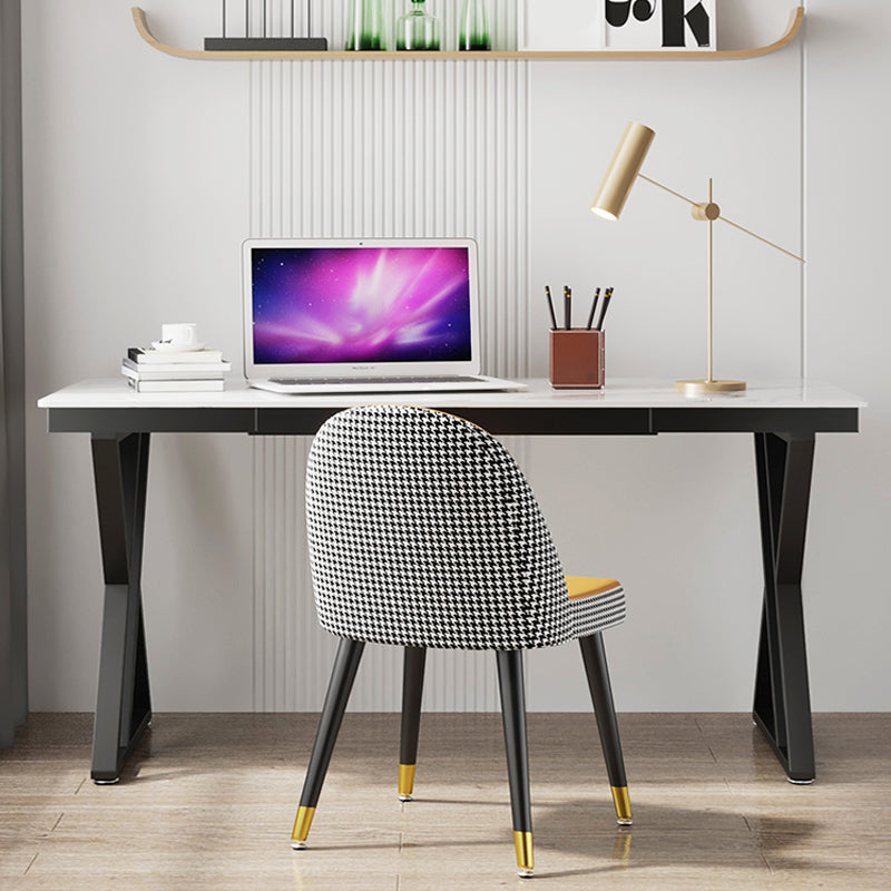 Contemporary White Office Desk Rectangular Writing Desk for Home