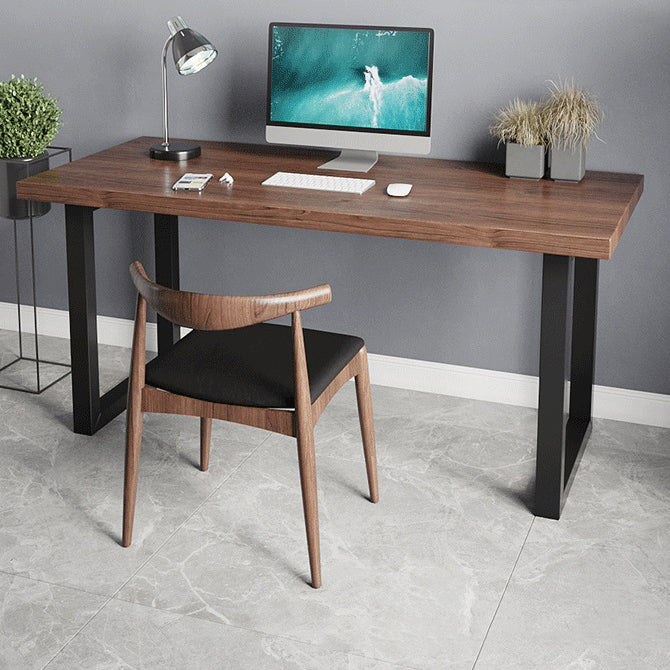 Home or Office Rectangular Office Desk Brown Industrial Sled Writing Desk