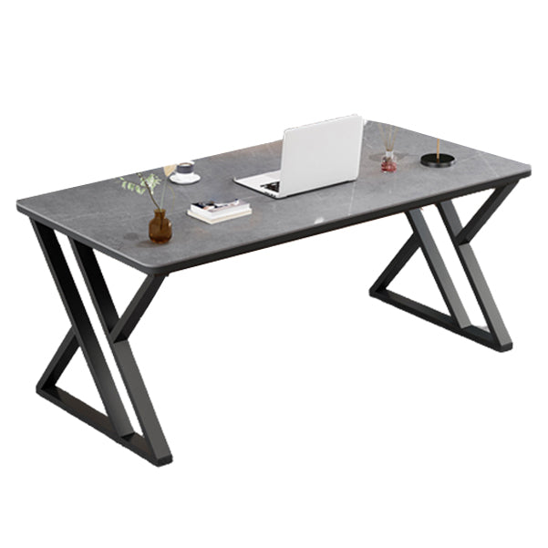 Contemporary Office Desk Black Computer Desk with Metal Legs