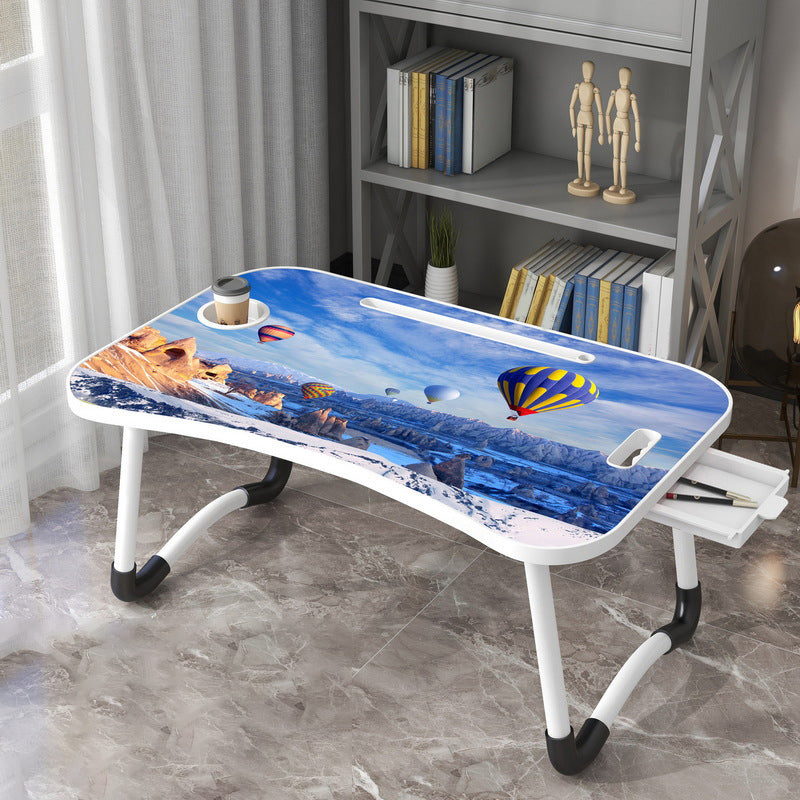 Bedroom 10.24" Tall Laptop Table Floating Wooden Writing Desk