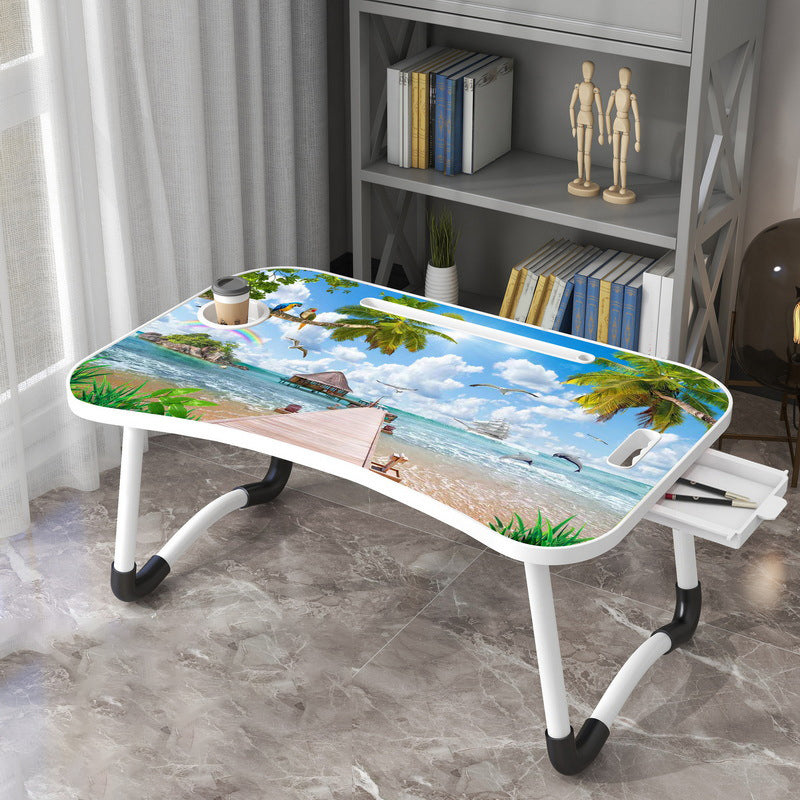 Bedroom 10.24" Tall Laptop Table Floating Wooden Writing Desk