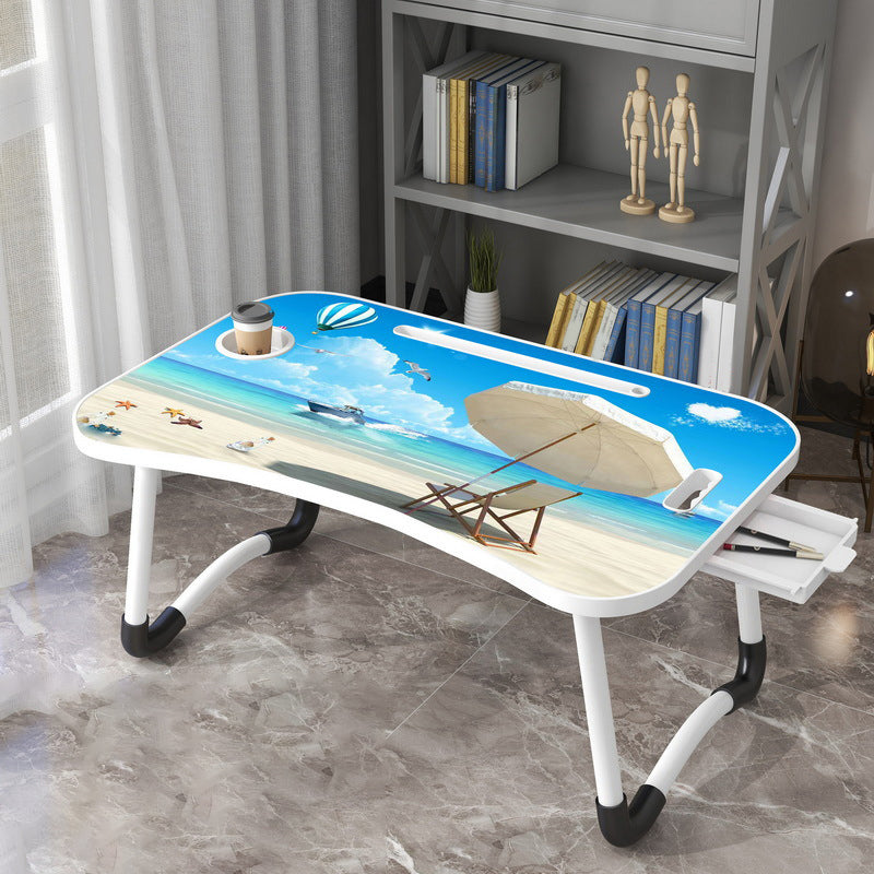 Bedroom 10.24" Tall Laptop Table Floating Wooden Writing Desk