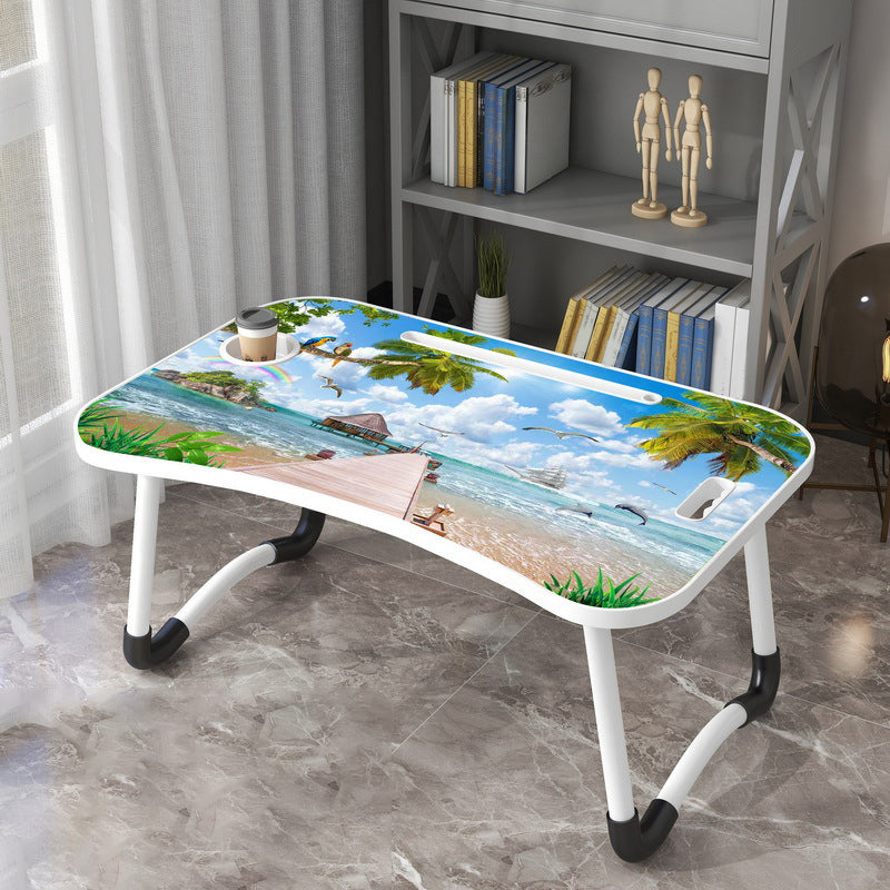 Bedroom 10.24" Tall Laptop Table Floating Wooden Writing Desk