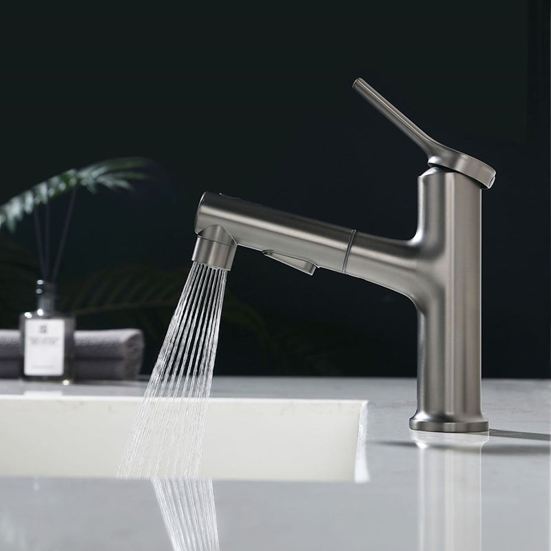 Modern Vessel Sink Faucet Copper Single Handle Low Arc Vessel Faucet for Bathroom