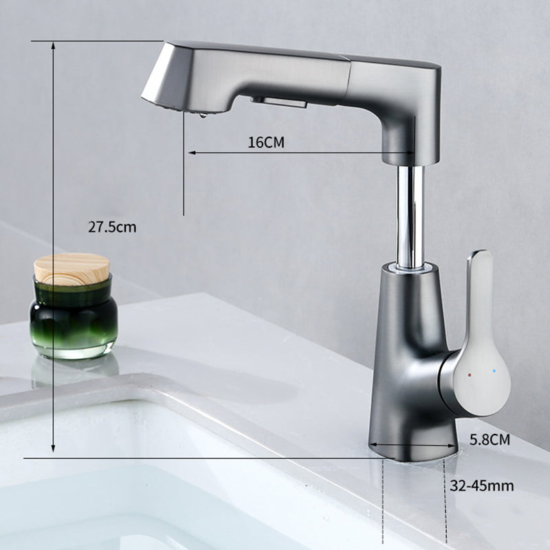 Modern Sink Faucet Solid Color Copper Centerset Bathroom Faucet