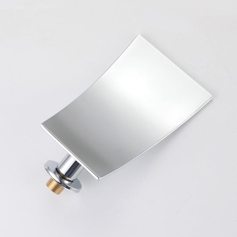 Contemporary Wall Mounted Bathroom Faucet Low Arc Solid Brass Faucet