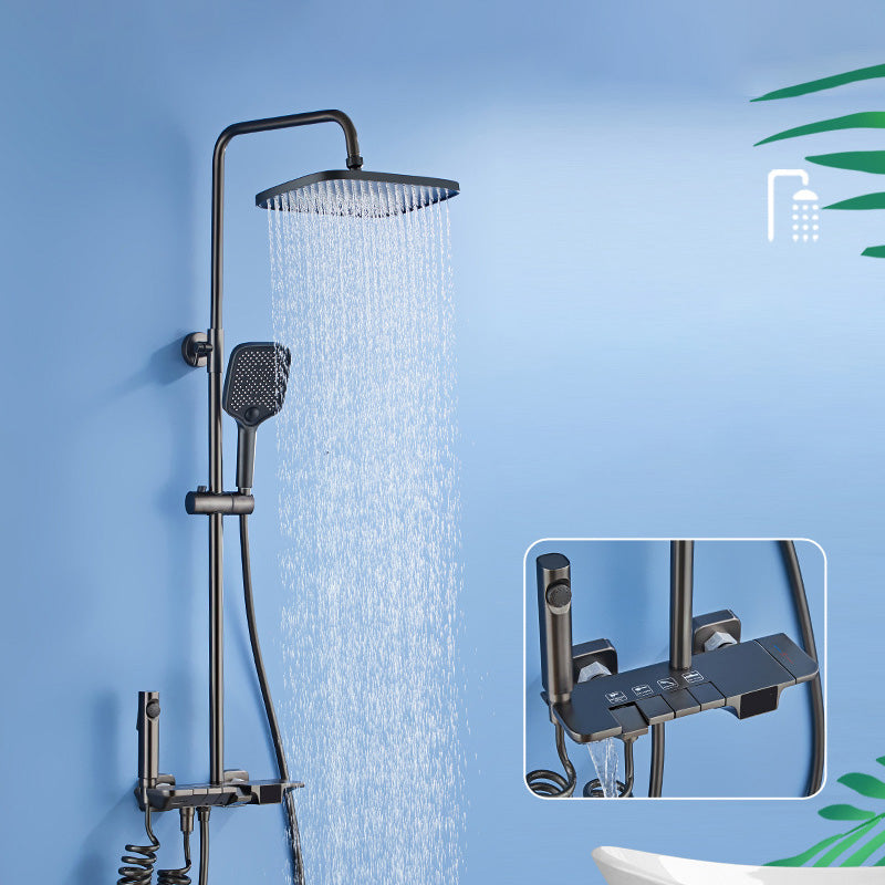 Modern Adjustable Faucet Water Flow Shower Faucet Shower Metal Hose Shower System on Wall