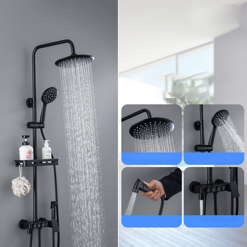 Modern Adjustable Faucet Water Flow Shower Faucet Shower Metal Hose Shower System on Wall