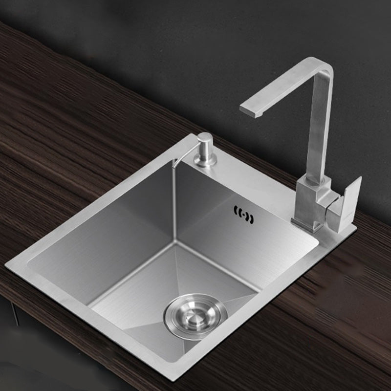 Modern Style Kitchen Sink Stainless Steel Dirt Resistant 1 Holes Drop-In Kitchen Sink