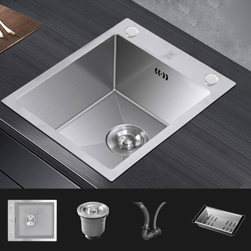 Modern Style Kitchen Sink Stainless Steel Dirt Resistant 1 Holes Drop-In Kitchen Sink