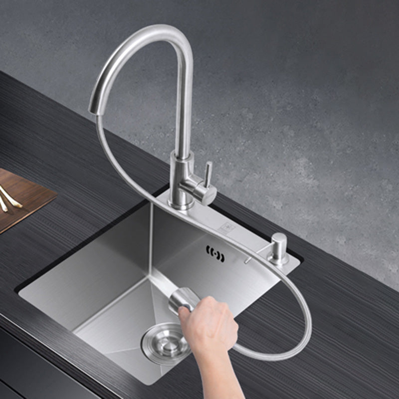 Modern Style Kitchen Sink Stainless Steel Dirt Resistant 1 Holes Drop-In Kitchen Sink