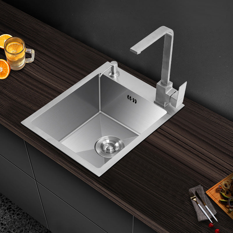 Modern Style Kitchen Sink Stainless Steel Dirt Resistant 1 Holes Drop-In Kitchen Sink