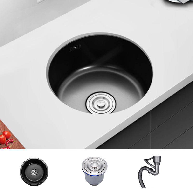 Contemporary Style Kitchen Sink Round Stainless Steel 1 Holes Kitchen Sink