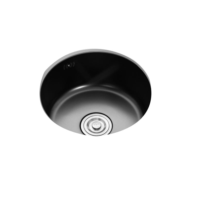 Contemporary Style Kitchen Sink Round Stainless Steel 1 Holes Kitchen Sink