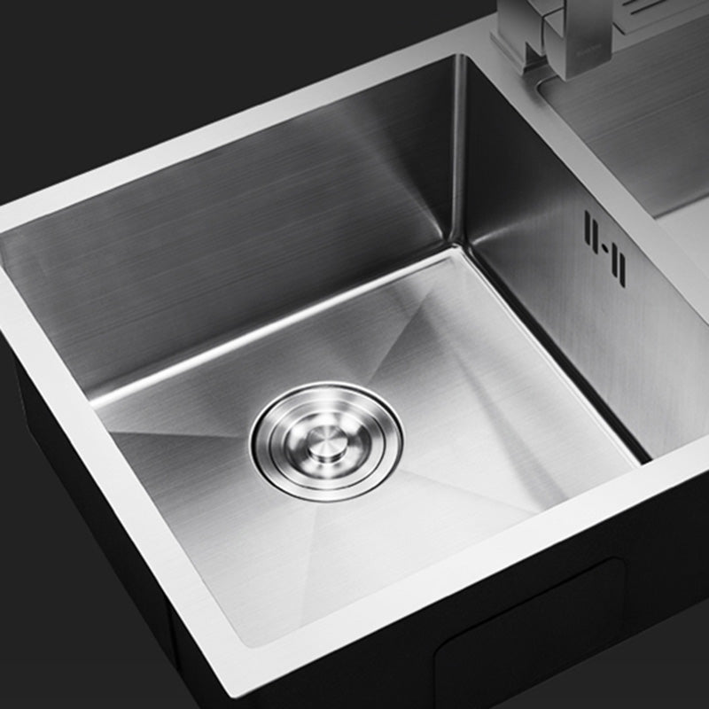 Contemporary Style Kitchen Sink Stainless Steel Double Basin Drop-In Kitchen Sink