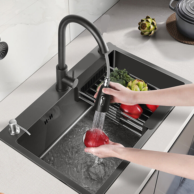 Contemporary Kitchen Sink Stainless Steel Colorfast Drop-In Kitchen Sink