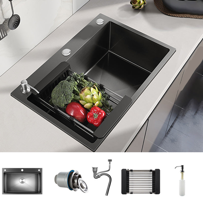 Contemporary Kitchen Sink Stainless Steel Colorfast Drop-In Kitchen Sink