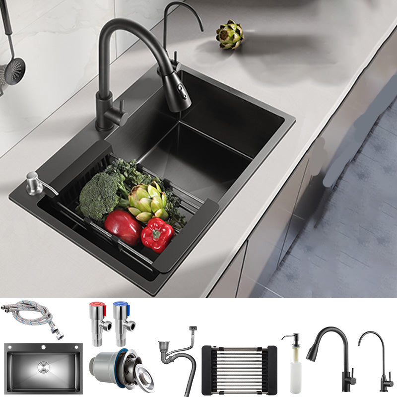 Contemporary Kitchen Sink Stainless Steel Colorfast Drop-In Kitchen Sink