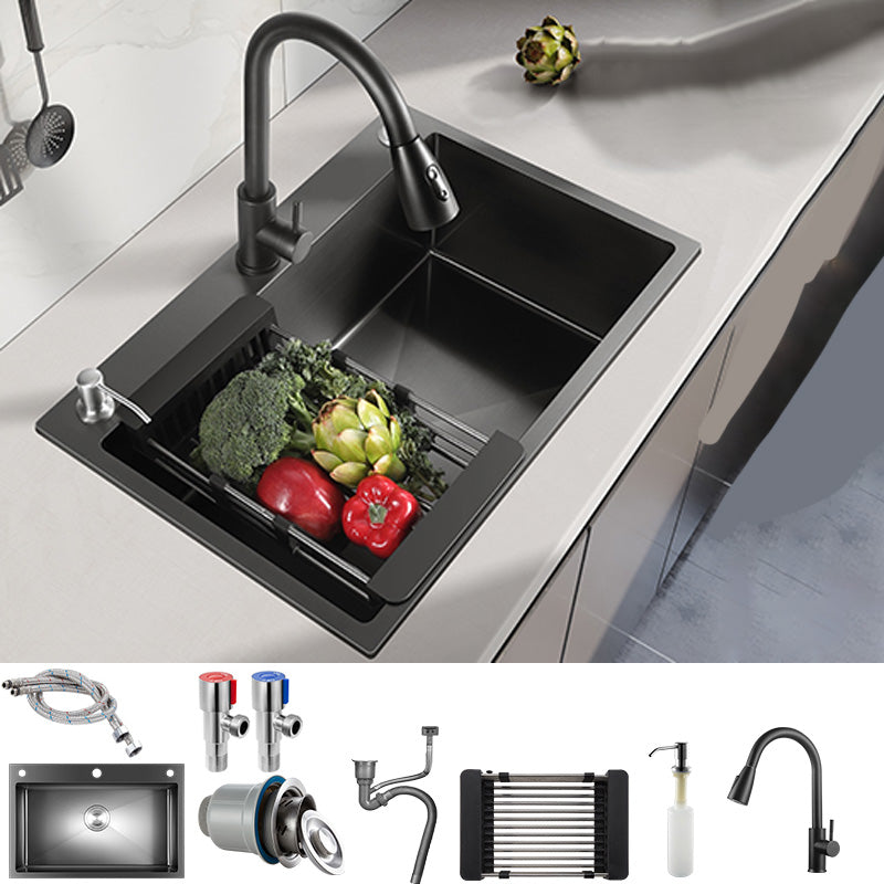 Contemporary Kitchen Sink Stainless Steel Colorfast Drop-In Kitchen Sink