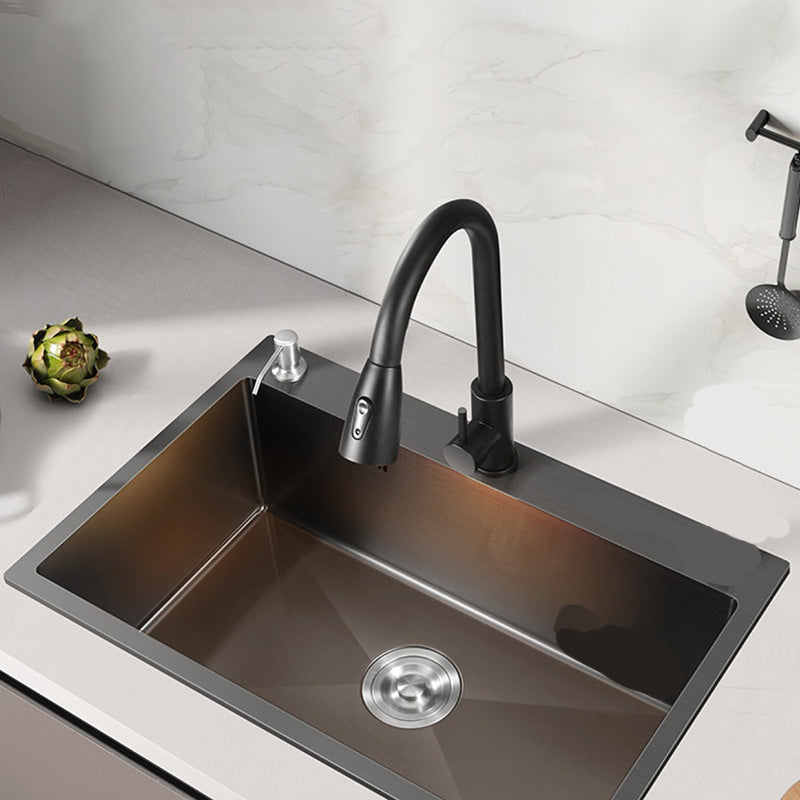 Contemporary Kitchen Sink Stainless Steel Colorfast Drop-In Kitchen Sink