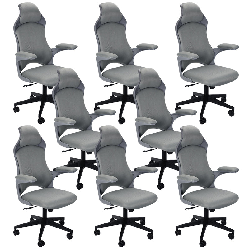 Modern Desk Chair Mesh Conference Chair High-Back Chair in Gray