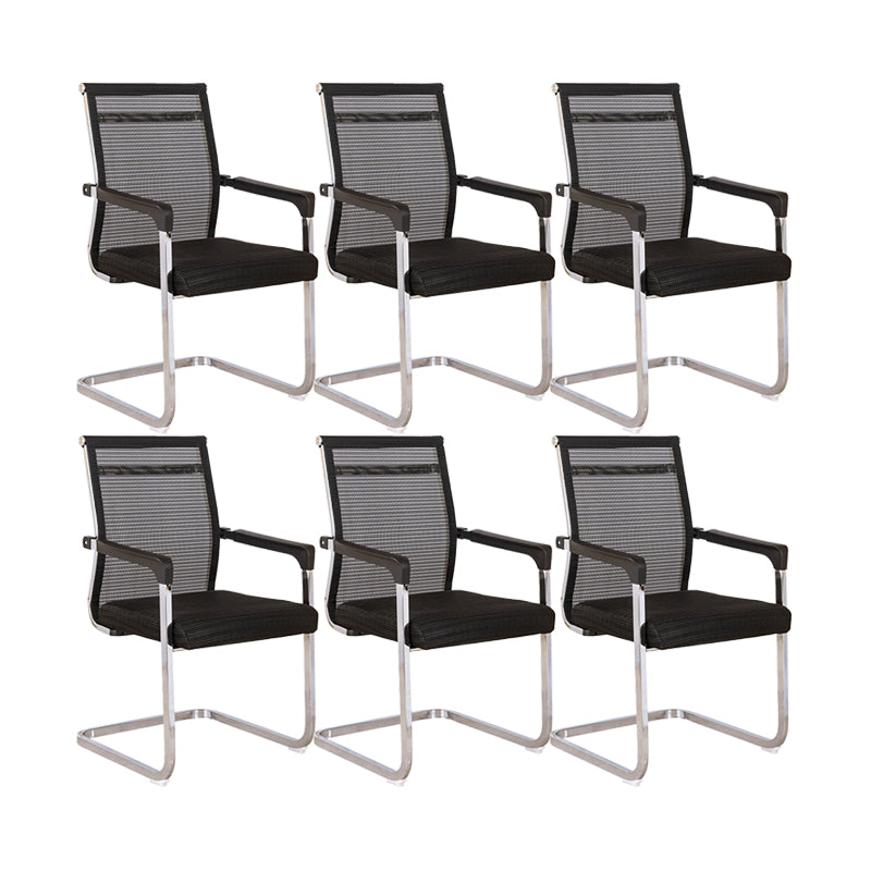 19" Wide Contemporary Desk Chair No Wheels Fixed Arms Office Chair