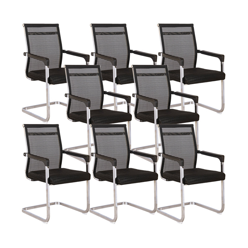 19" Wide Contemporary Desk Chair No Wheels Fixed Arms Office Chair