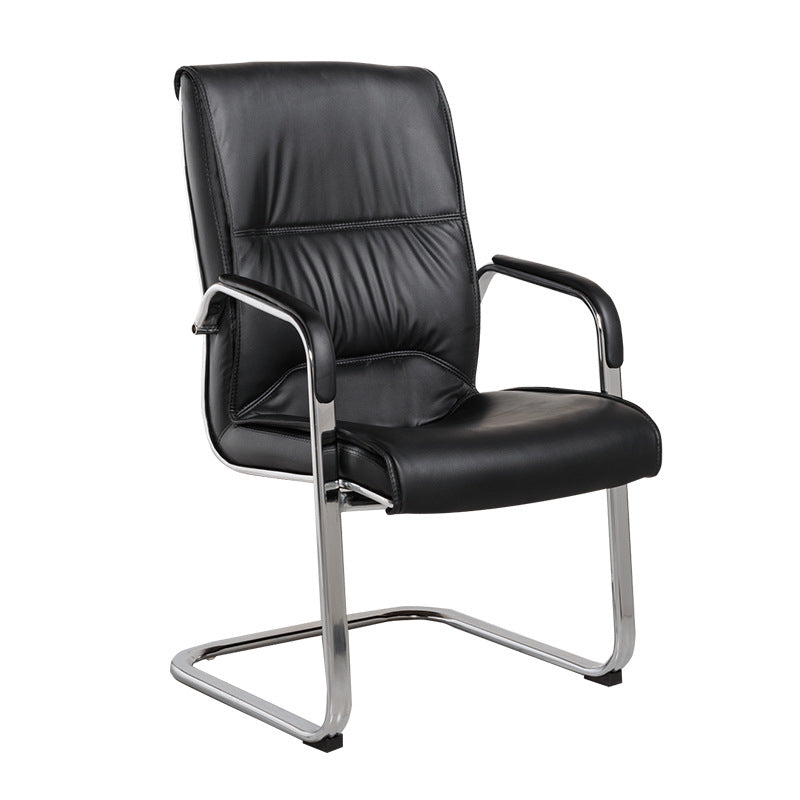 Modern Home Ripple Office Chair No Wheels Faux Leather Conference Chair