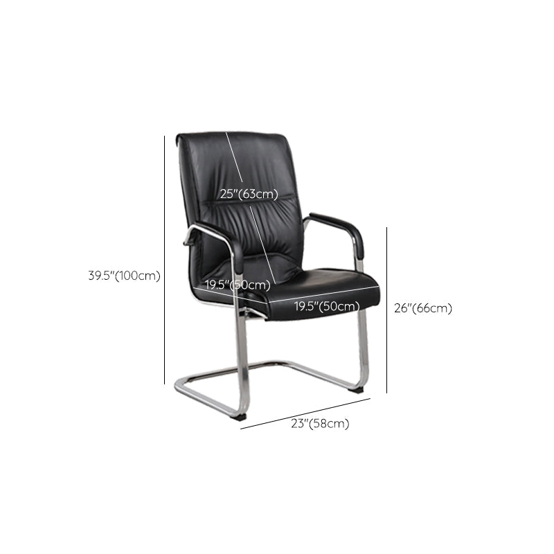 Modern Home Ripple Office Chair No Wheels Faux Leather Conference Chair