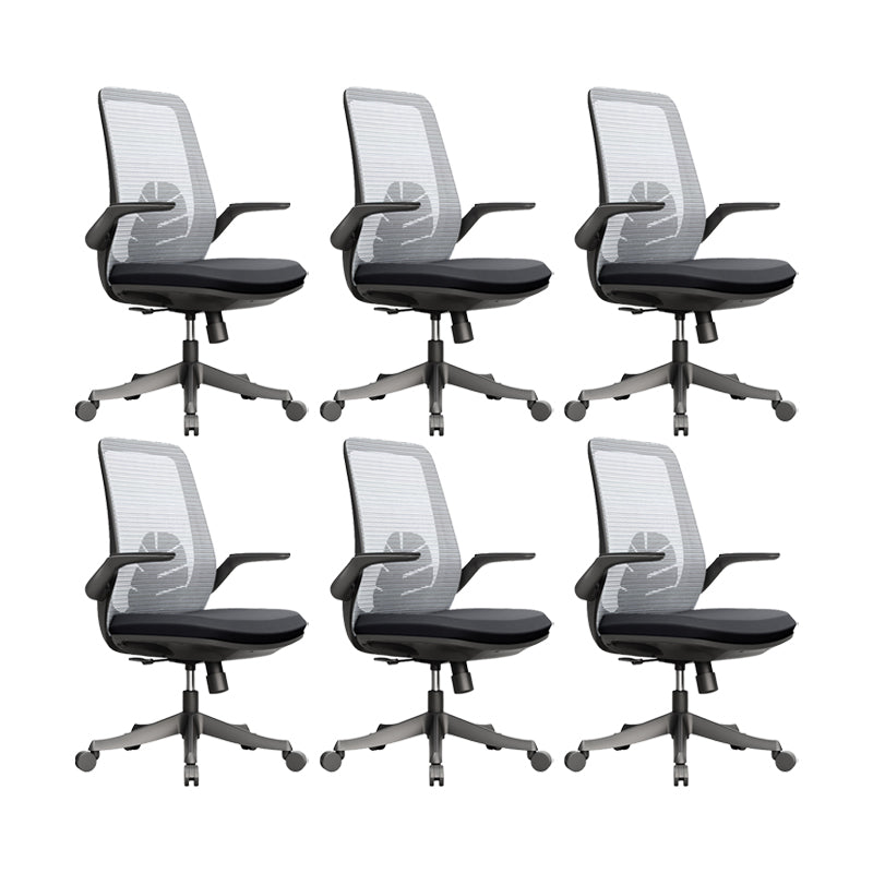 Contemporary Breathable AirGrid Swivel Chair Microfiber Conference Mid-Back Chair