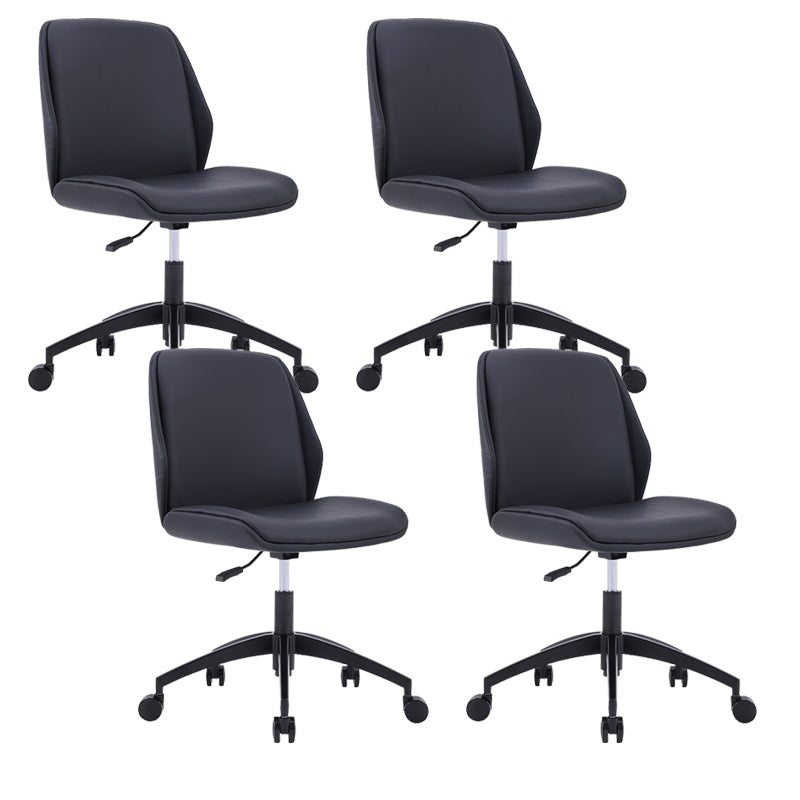 Modern Desk Chair Wood Conference Chair Mid-Back Chair with Wheels