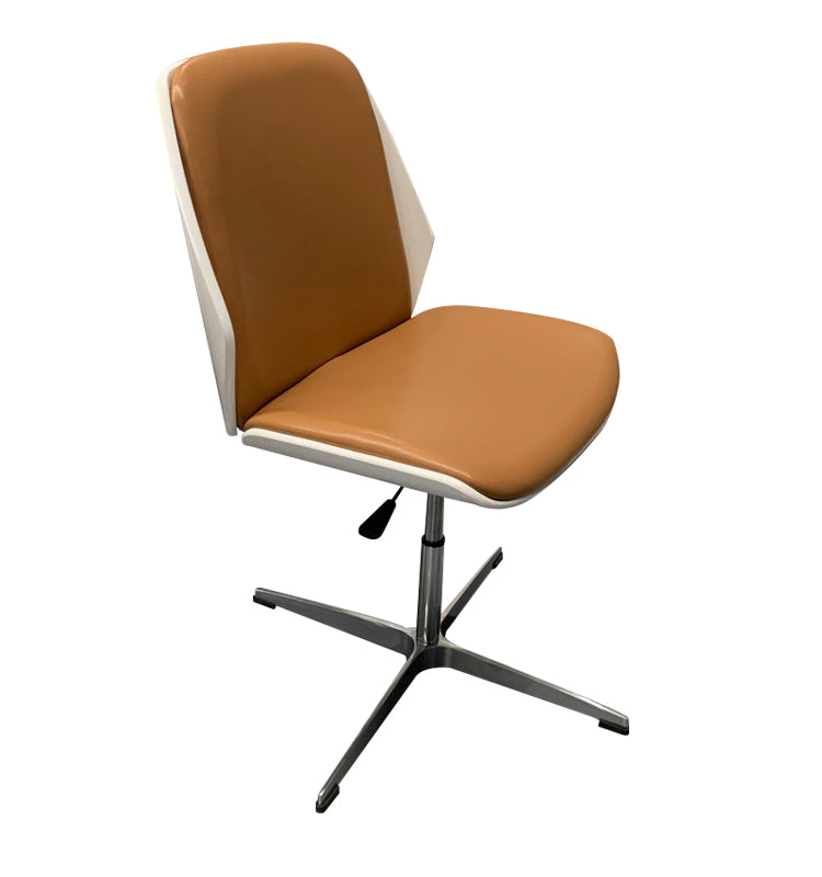 Modern Desk Chair Wood Conference Chair Mid-Back Chair with Wheels