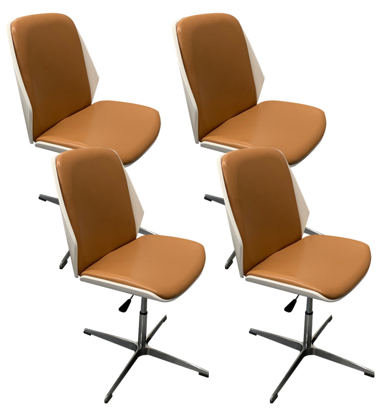 Modern Desk Chair Wood Conference Chair Mid-Back Chair with Wheels