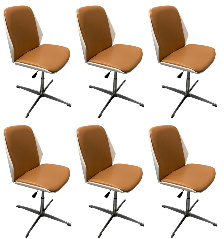 Modern Desk Chair Wood Conference Chair Mid-Back Chair with Wheels