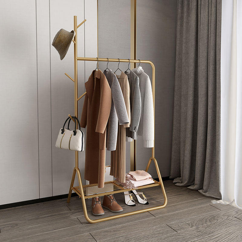 Contemporary Coat Rack Coat Hooks Metal Coat Rack with Storage Shelving