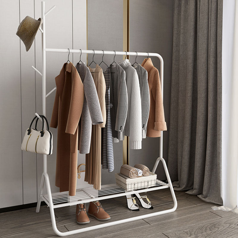 Contemporary Coat Rack Coat Hooks Metal Coat Rack with Storage Shelving