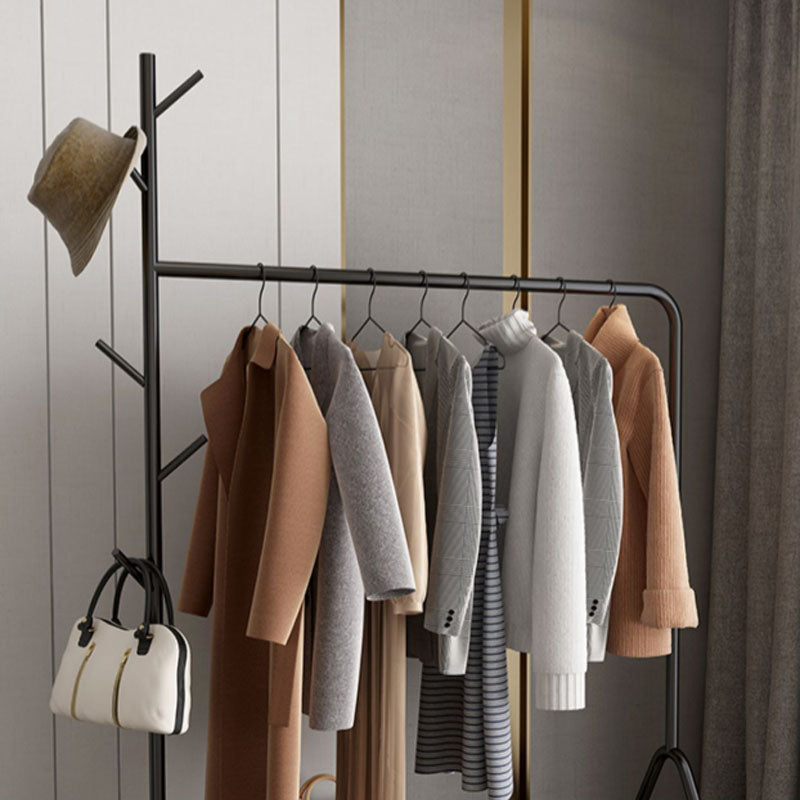 Contemporary Coat Rack Coat Hooks Metal Coat Rack with Storage Shelving