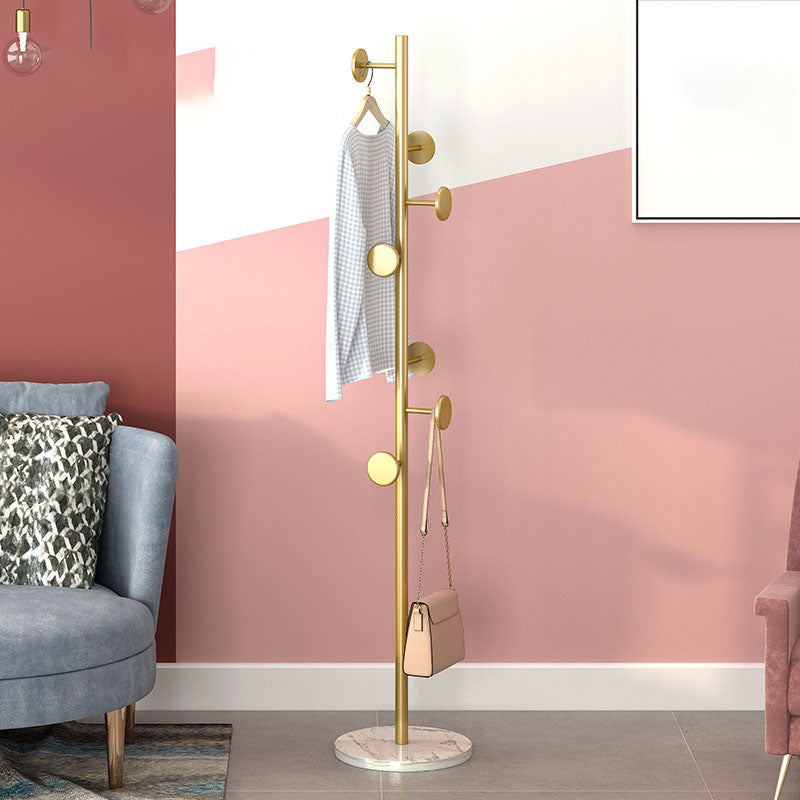 Contemporary Metal Hall Stand Free Standing with Hooks Coat Hanger