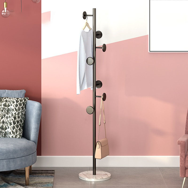 Contemporary Metal Hall Stand Free Standing with Hooks Coat Hanger