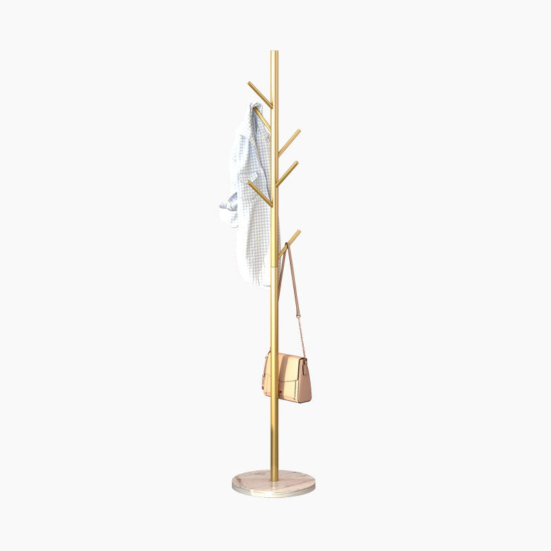 Contemporary Metal Hall Stand Free Standing with Hooks Coat Hanger