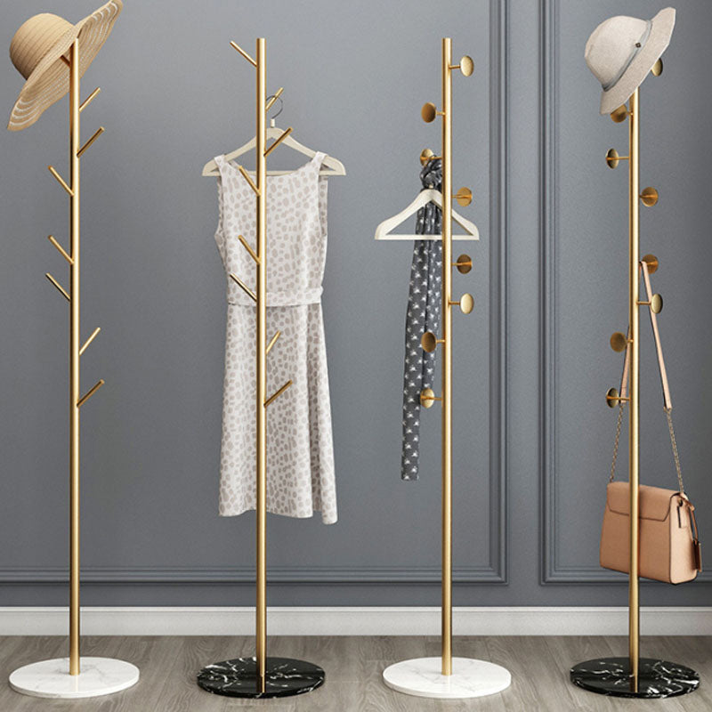 Contemporary Metal Hall Stand Free Standing with Hooks Coat Hanger